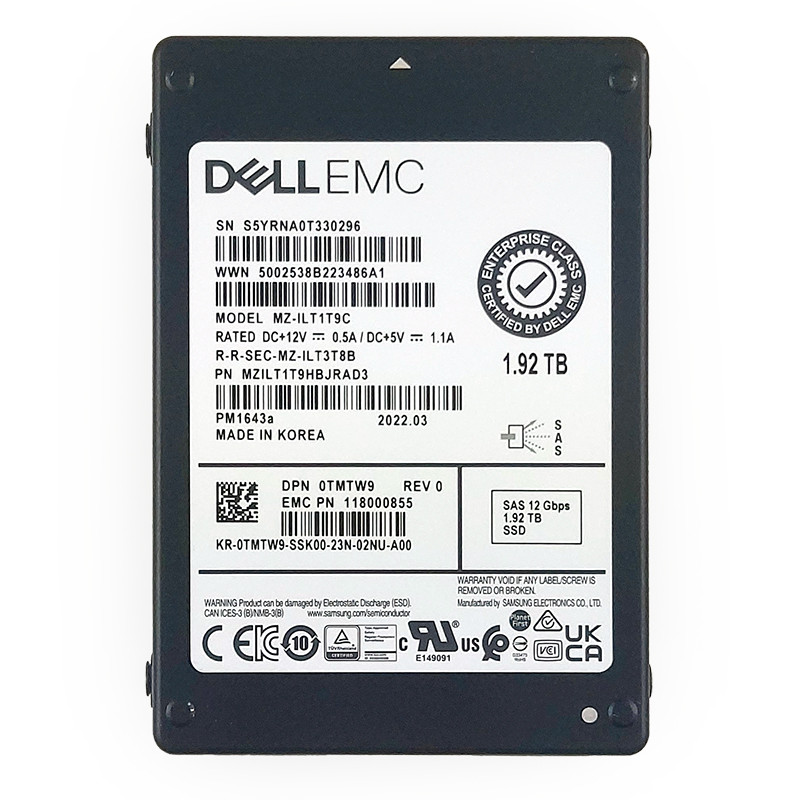 Dell / Samsung PM1643a 1.92TB SAS SSD
