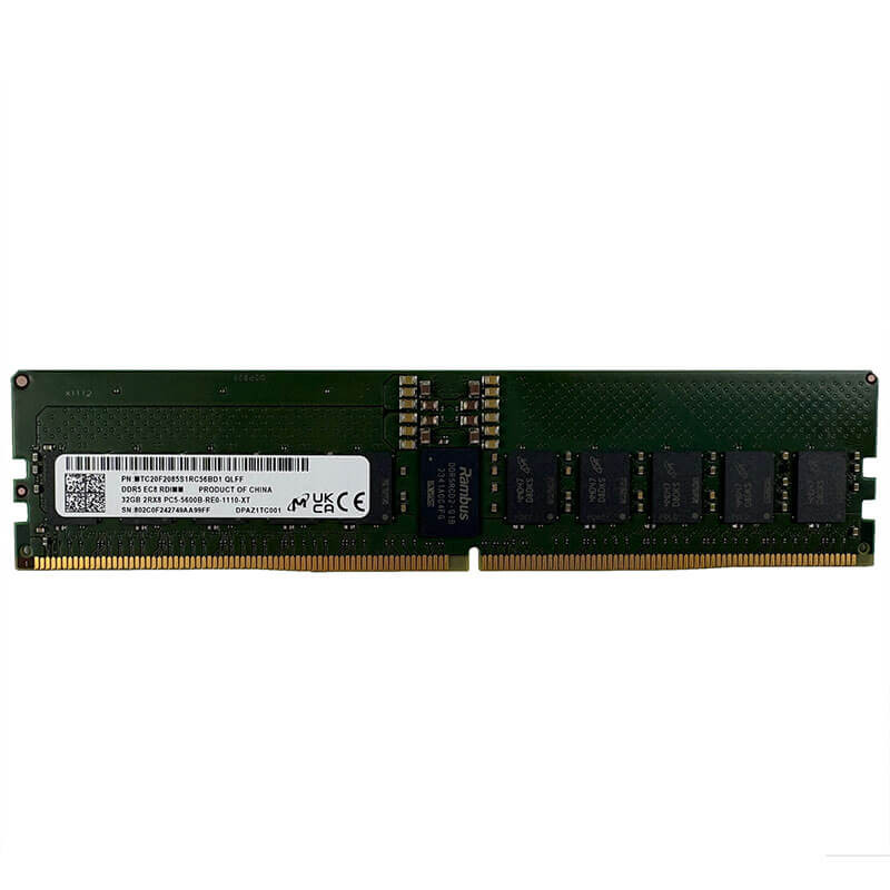 Micron 32GB DDR5-5600MT/s ECC RDIMM Server Memory Front