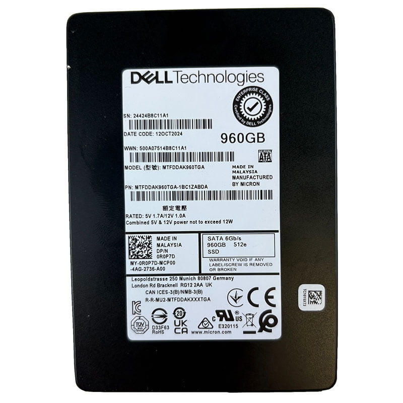 Dell / Micron 5400 PRO 960GB 2.5"  SATA SSD Front