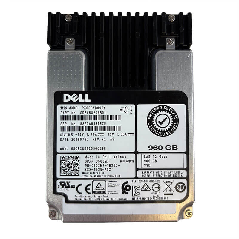 Dell / Toshiba PX05SV 960GB SAS SSD Front