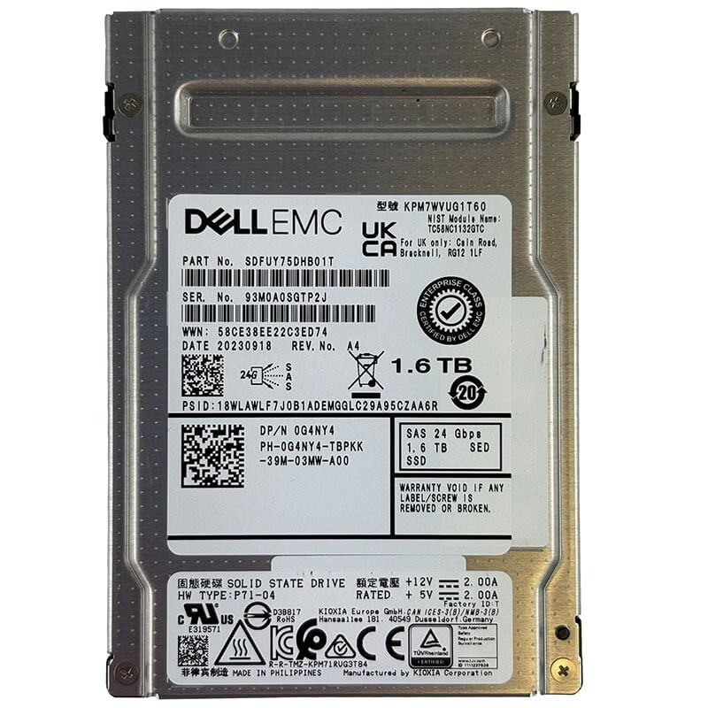 Dell / Kioxia PM7-V 1.6TB SAS SSD Front