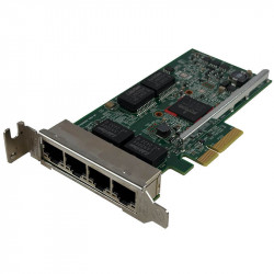Dell / Broadcom 5719 Quad-Port 1GbE RJ45 NIC, PCIe Low Profile Adapter Front