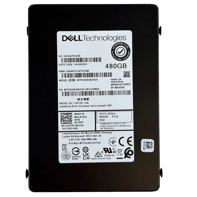 Dell / Micron 5400 PRO 480GB SATA SSD Front