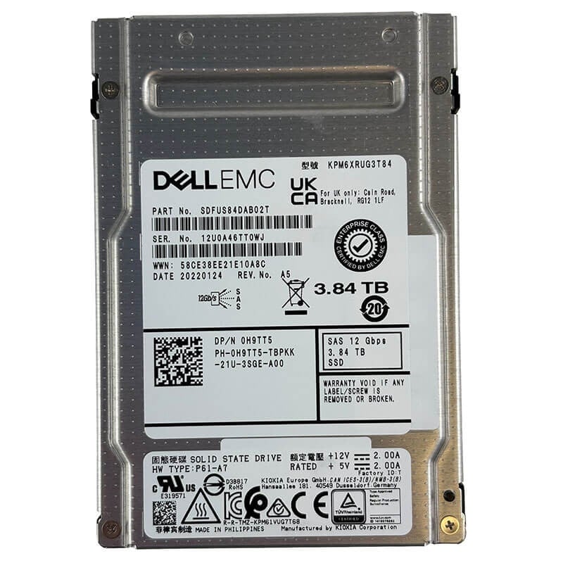 Dell / Kioxia PM6-R 3.84TB SAS SSD Front
