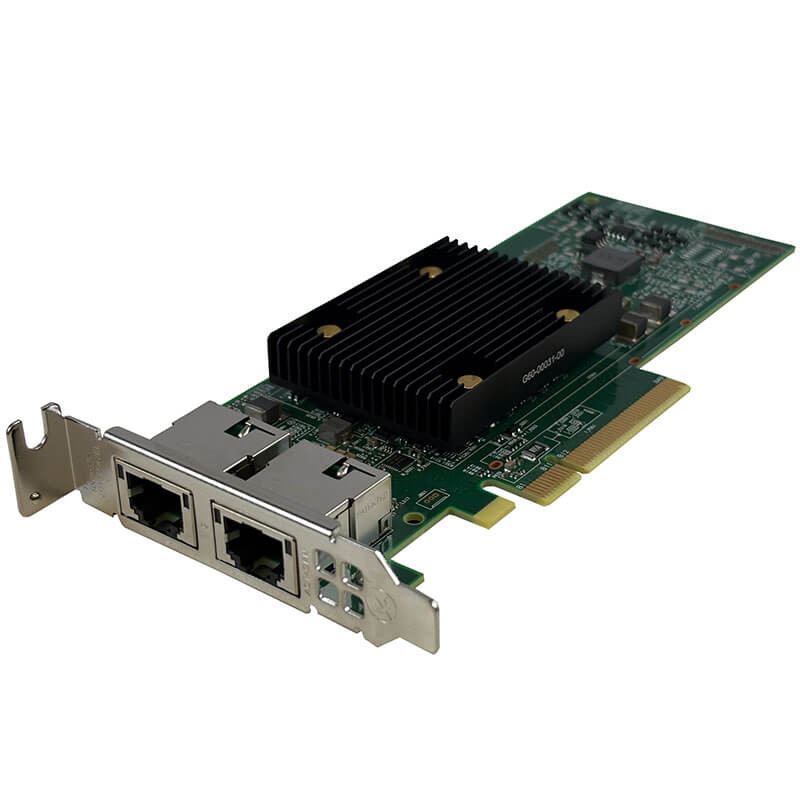 Dell / Broadcom 57416 Dual-Port 10GbE Base-T RJ45 NIC Front Tilt