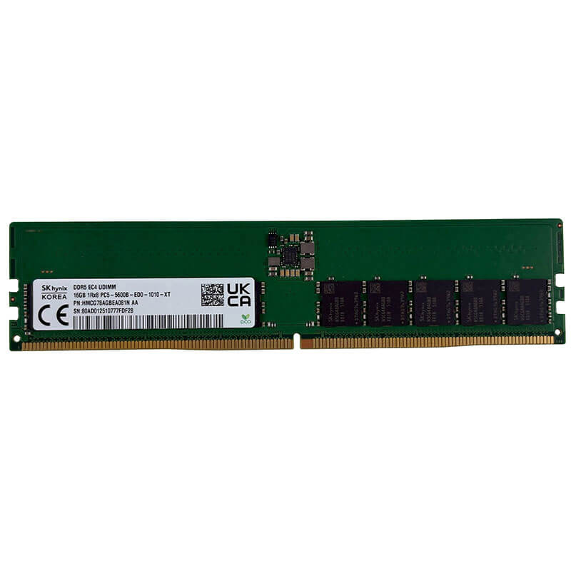 SK Hynix 16GB DDR5-5600MT/s ECC UDIMM Server Memory Front