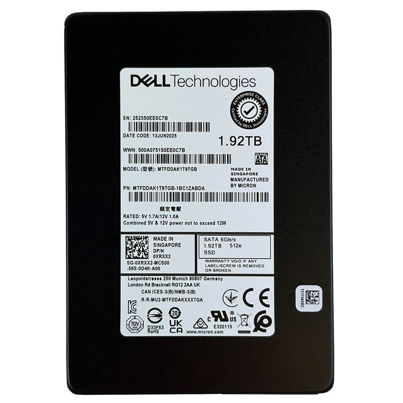 Dell / Micron 5400 MAX 1.92TB SATA SSD Front