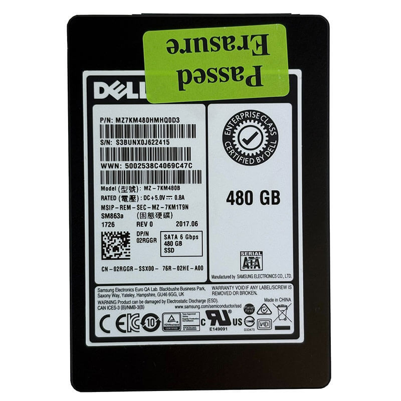 Samsung SM863a 480GB SATA SSD Front