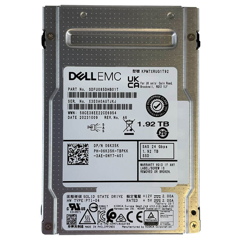 Dell / Kioxia PM7-R 1.92TB SAS SSD Front