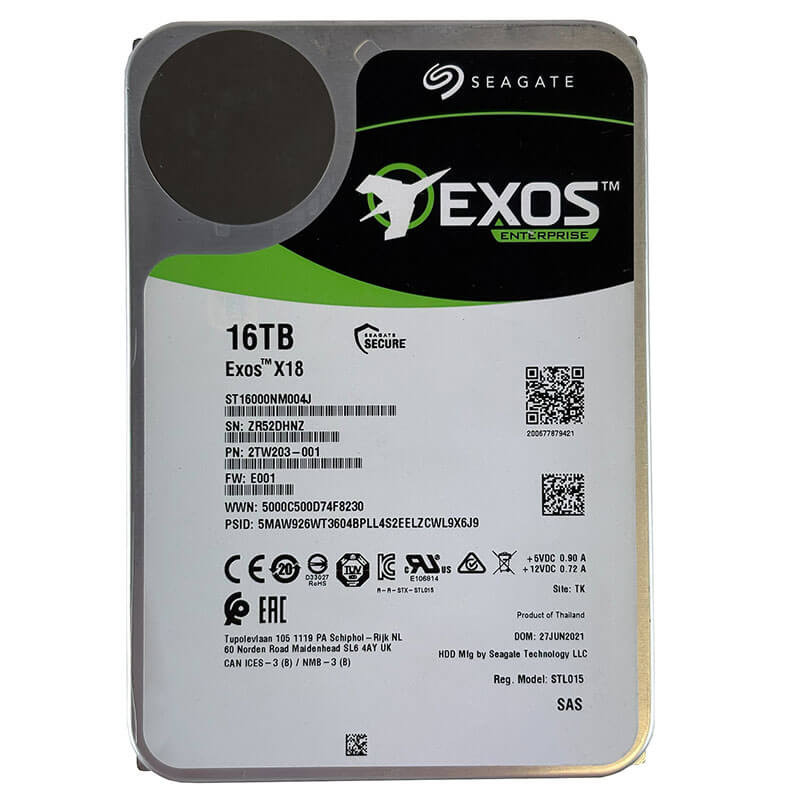Seagate Exos X18 16TB 7.2K SAS Front