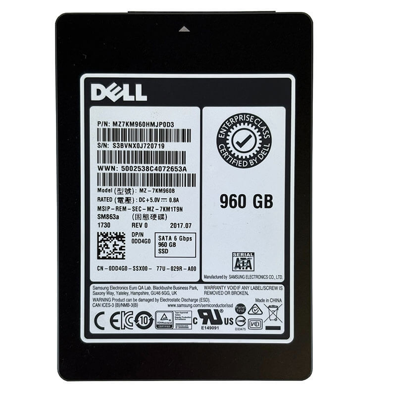 Dell / Samsung SM863a 960GB SATA SSD Front