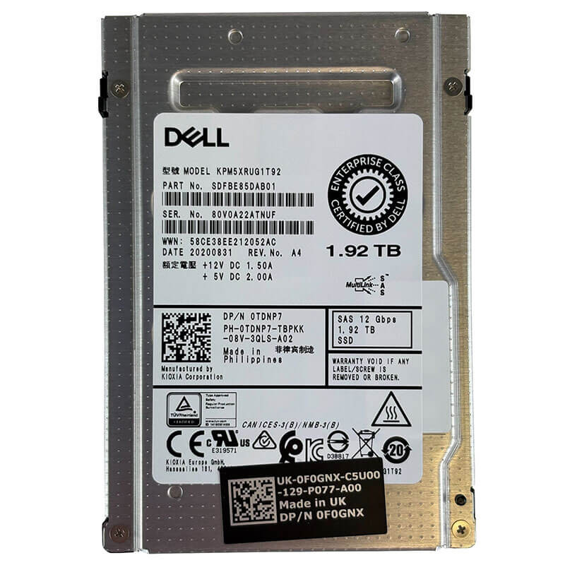 Dell / Kioxia PM5-R 1.92TB SAS SSD Front