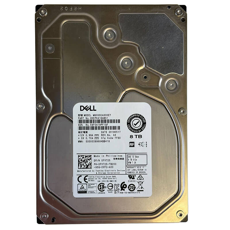 Dell / Toshiba MG06 8TB 7.2K SAS Front
