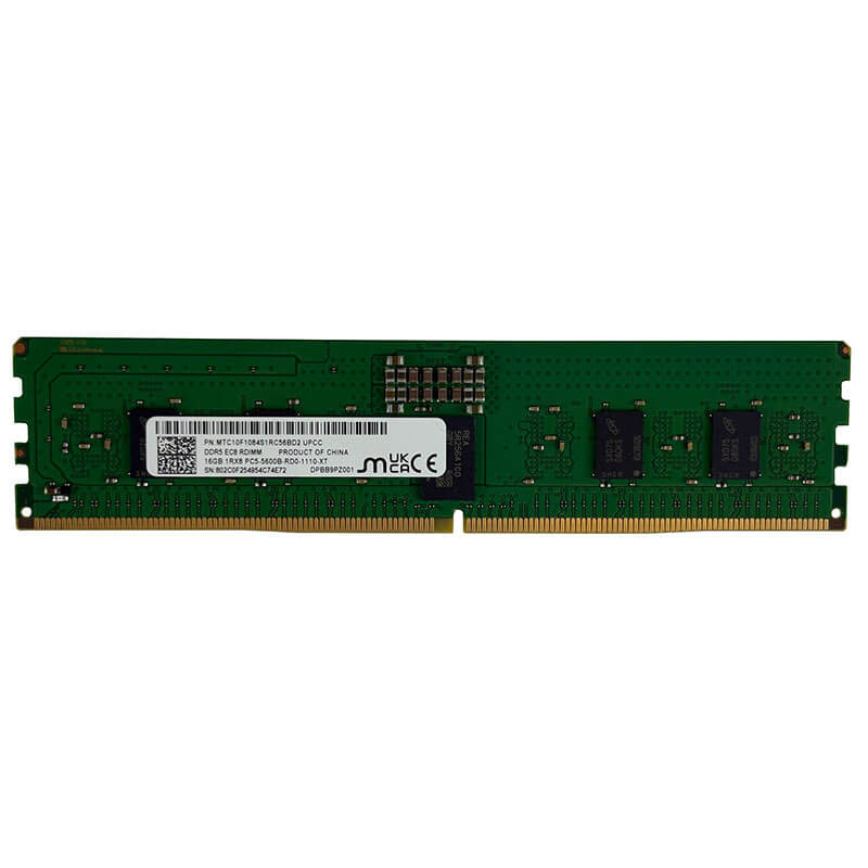 Micron 16GB DDR5-5600MT/s ECC RDIMM Server Memory Front