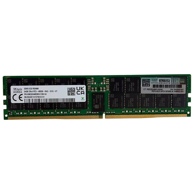 HPE / SK Hynix 64GB DDR5-4800MT/s ECC RDIMM Server Smart Memory Front
