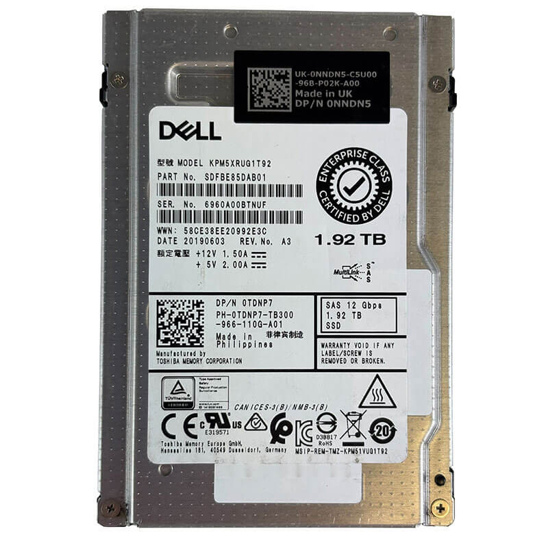 Dell / Toshiba PM5-R 1.92TB SAS SSD Front