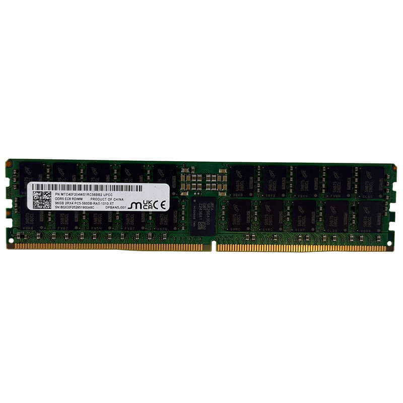Micron 96GB DDR5-5600MT/s ECC RDIMM Server Memory Front