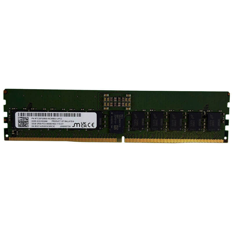 Micron 32GB DDR5-5600MT/s ECC RDIMM Server Memory Front