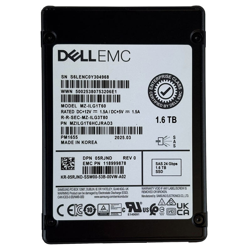 Dell / Samsung PM1655 1.6TB SAS SSD Front
