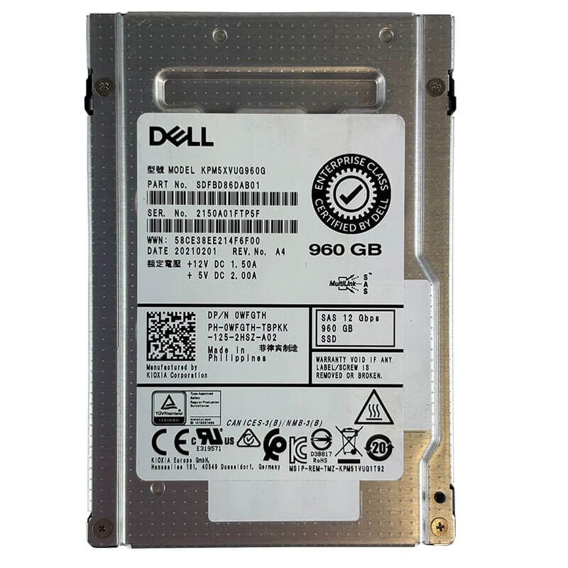 Dell / Kioxia PMV-5 960GB SAS SSD Front