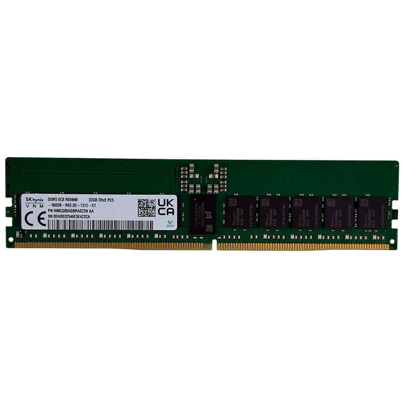 SK Hynix 32GB DDR5-5600MT/s ECC RDIMM Server Memory Front
