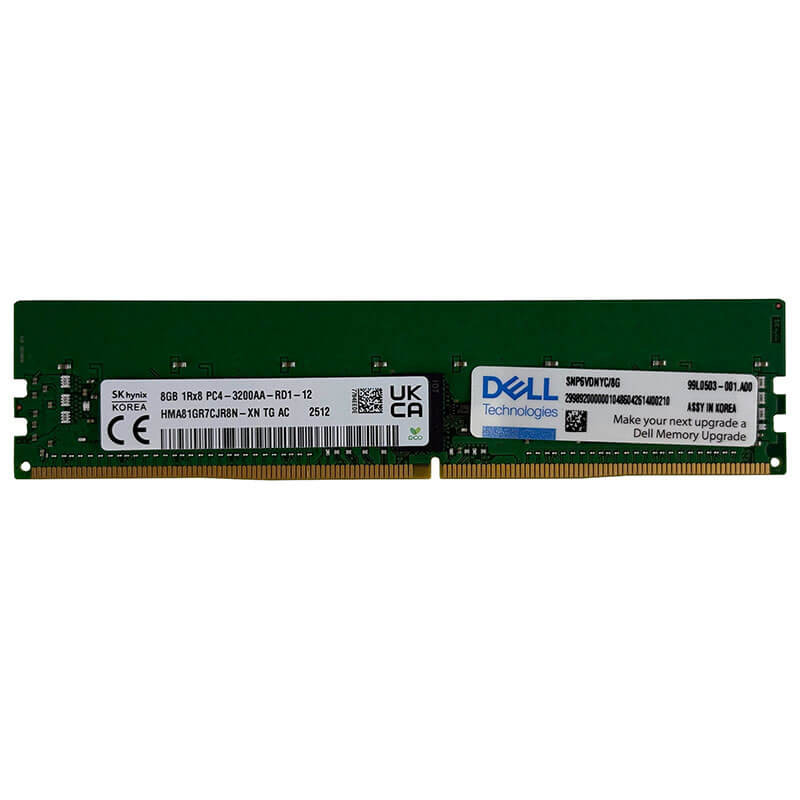 Dell / SK Hynix 8GB DDR4-3200MT/s ECC RDIMM Server Memory Front