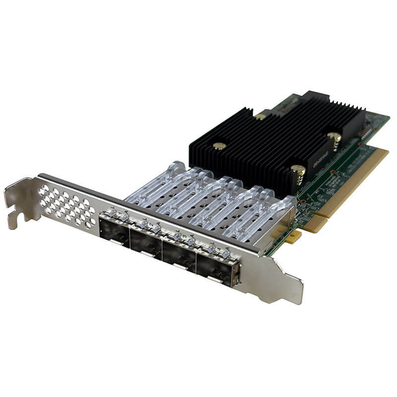 Dell / Broadcom NetXtreme-E 57504 Quad-Port 25GbE SFP28 NIC Interface