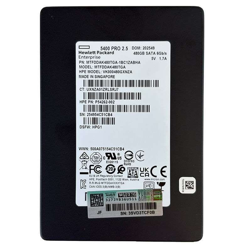 HPE / Micron 5400 Pro 480GB SATA SSD Front
