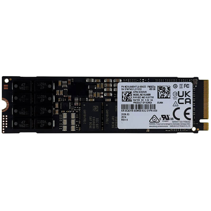 Dell / Samsung PM9D3a 480GB M.2 NVMe SSD Front