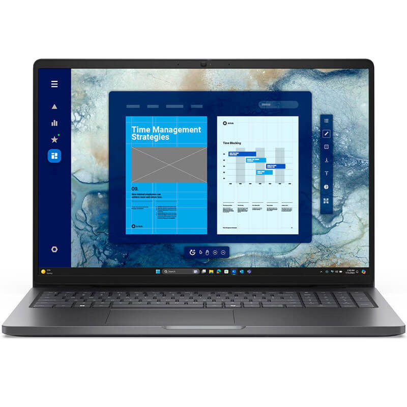 Dell Pro 16 PC16250 Laptop, Magnetite, Intel Core Ultra 5 225U, 8GB RAM, 512GB SSD, 16" 1920x1200 WUXGA, Dell 3 YR WTY