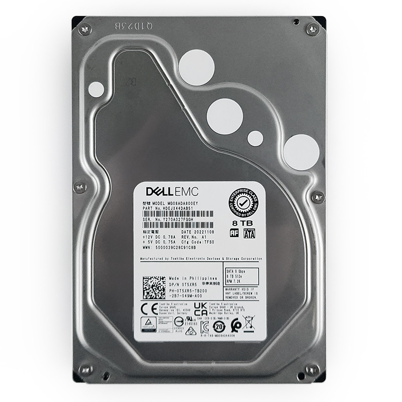 Dell 8TB 7.2K RPM SATA 6Gbps 512e 3.5in Drive