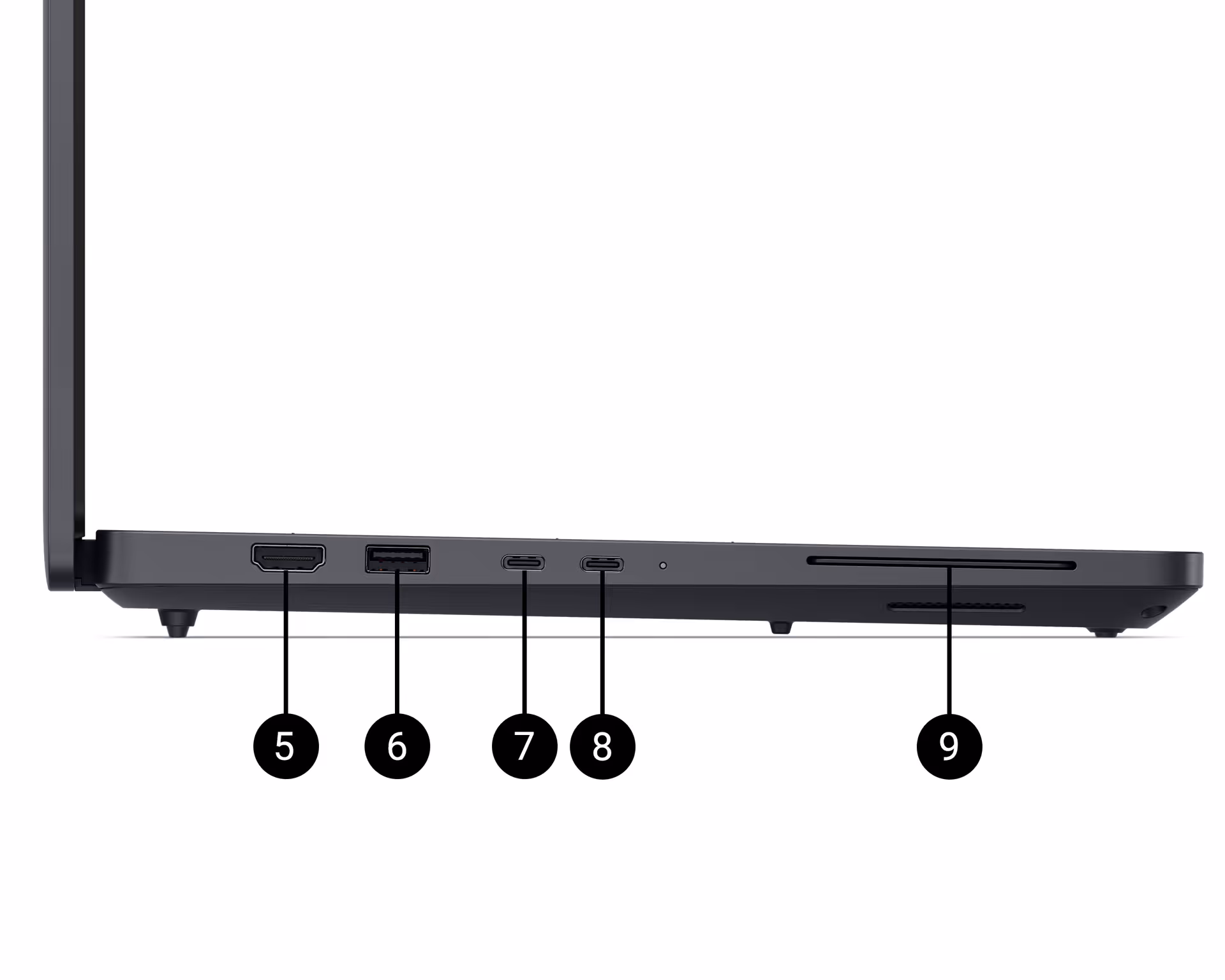 dell pro max 14 left ports and slots