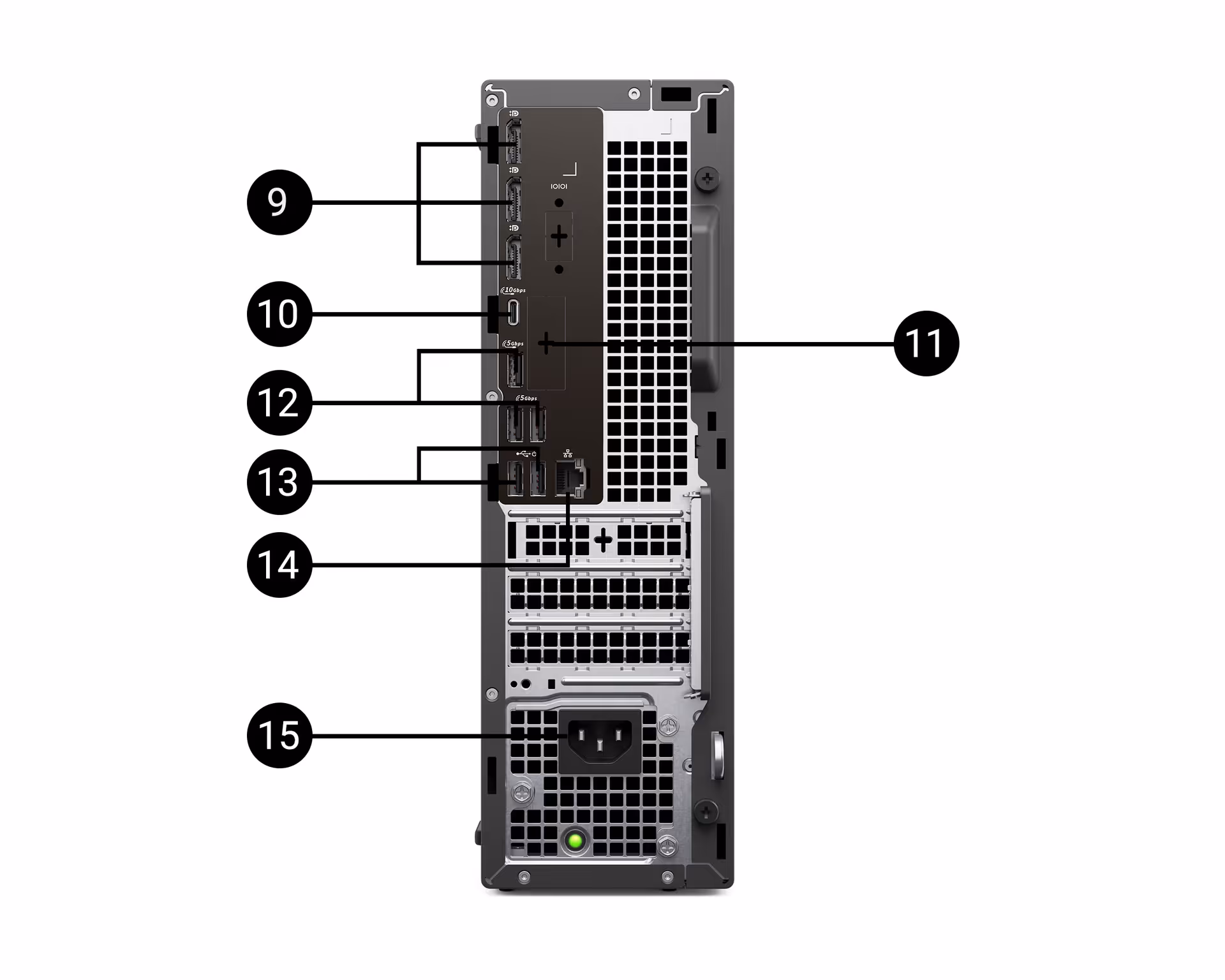 dell pro max slim rear ports and slots