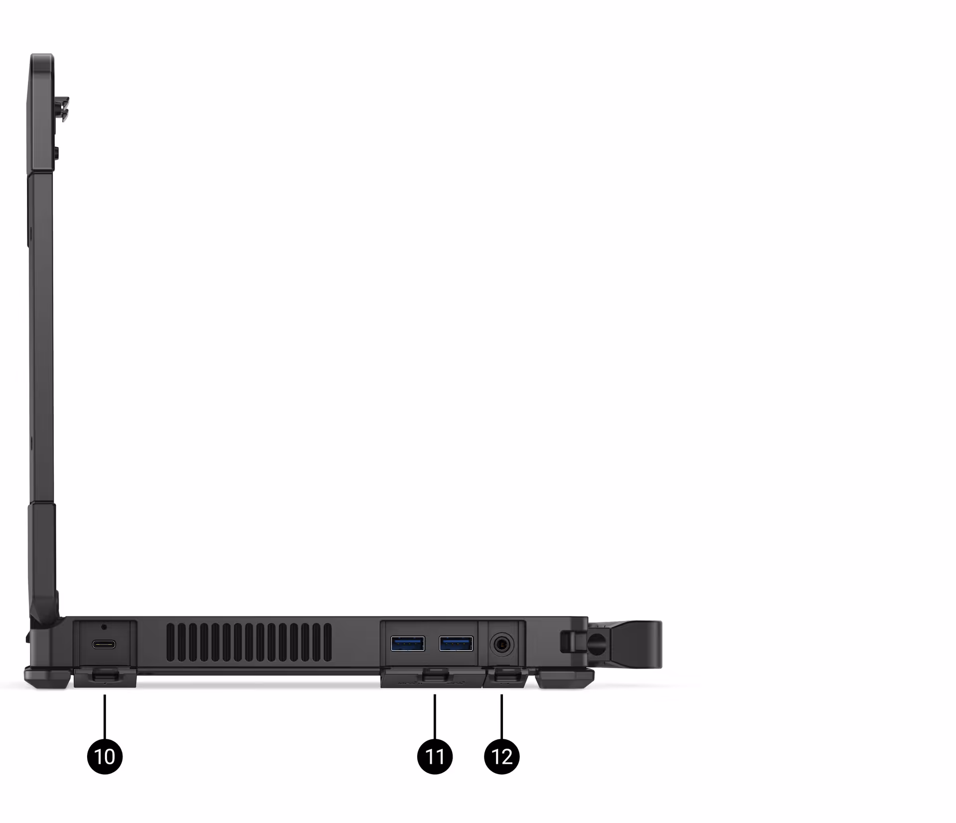 dell pro rugged 14 laptop ports and slots left side