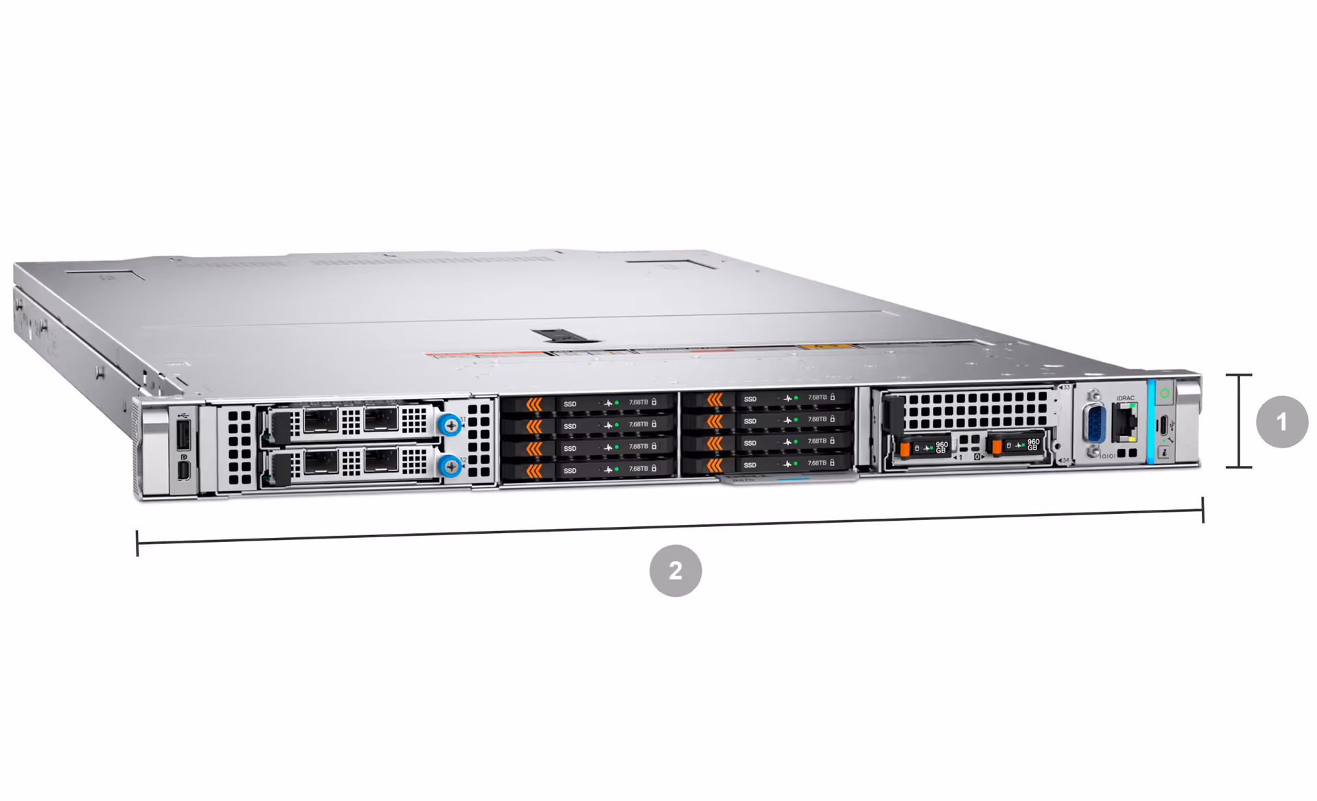 Dell PowerEdge R670 ports, dimensions and chassis details