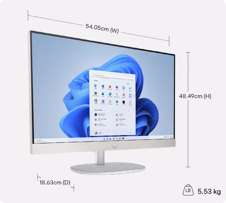 hp 24 aio dimensions and weight