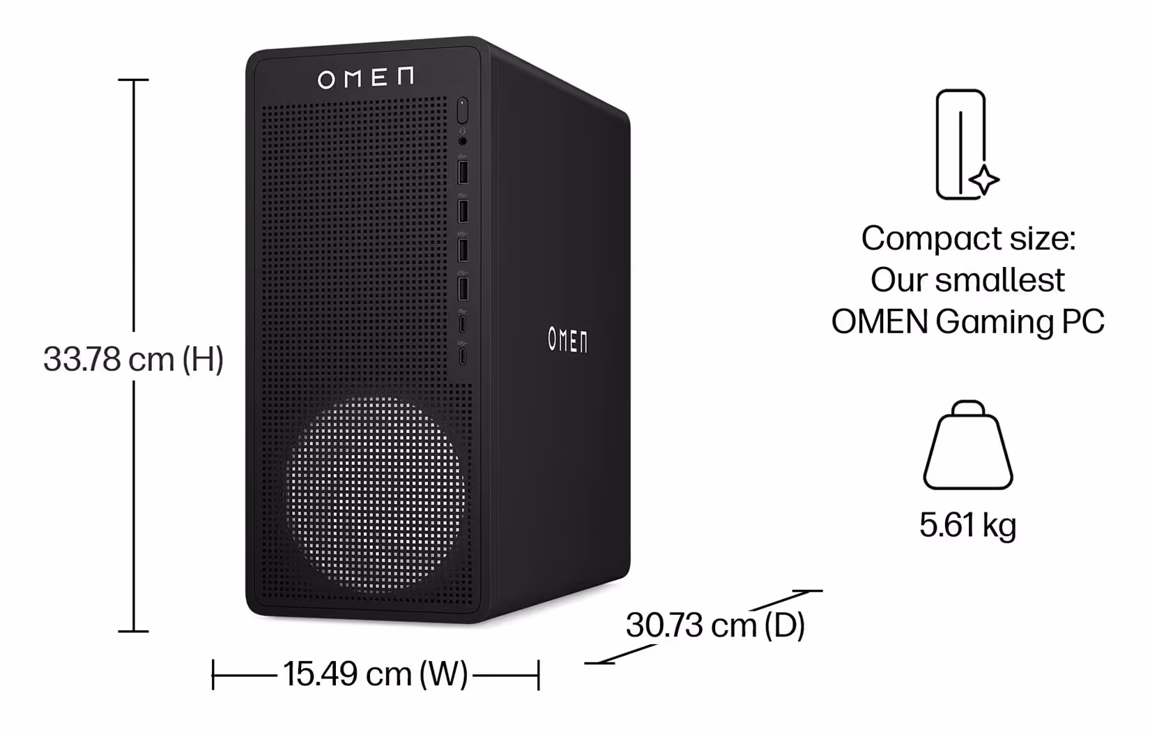 hp omen 16l dimensions and weight