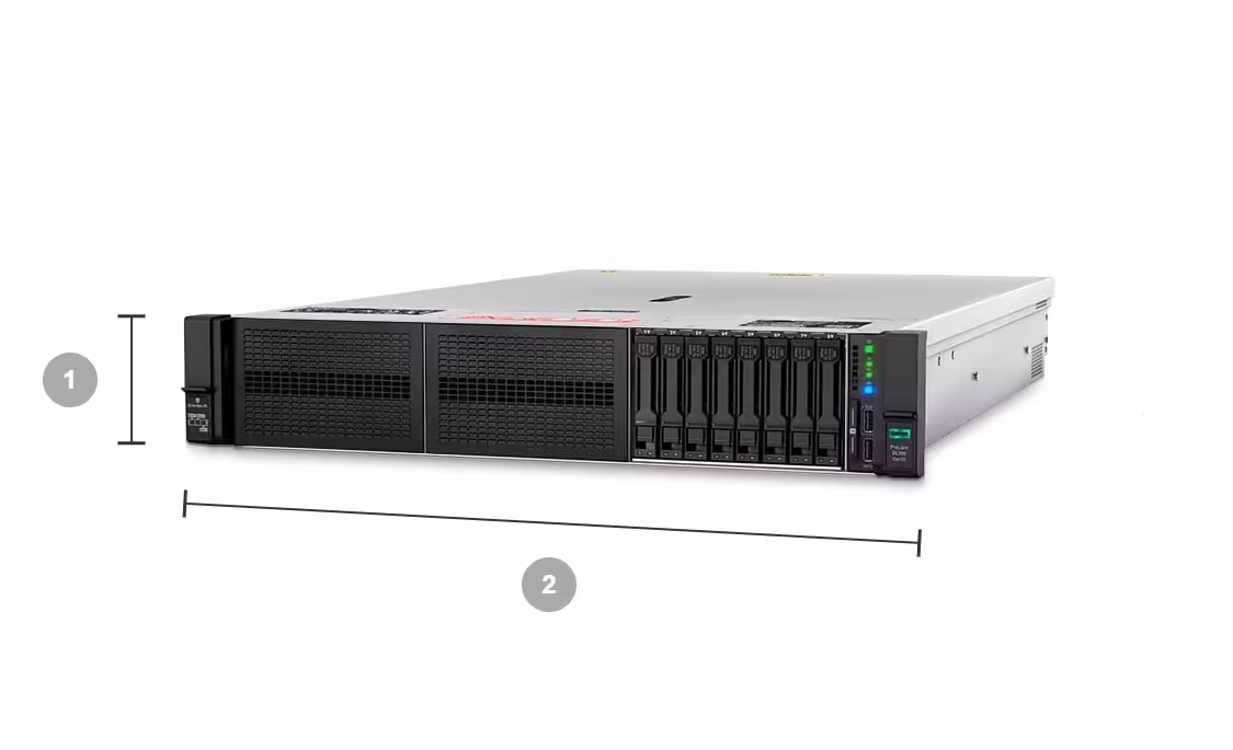 HPE ProLiant DL380 Gen11 8SFF chassis height and width