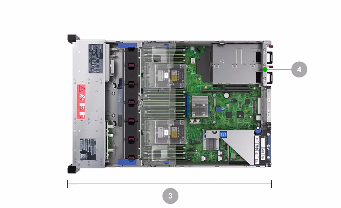 HPE ProLiant DL380 Gen11 chassis depth and internal view