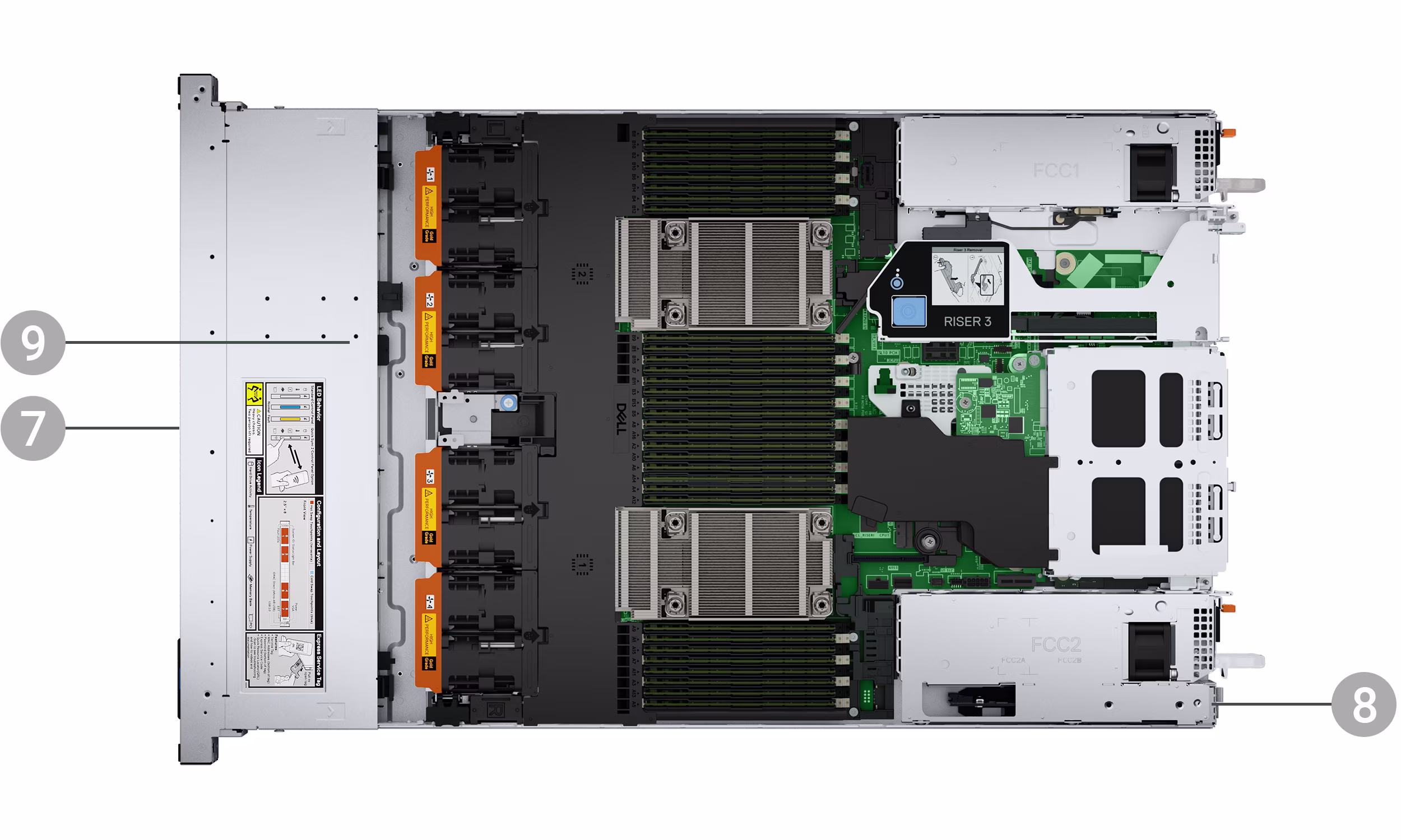Dell PowerEdge R660 internal layout and drive bays